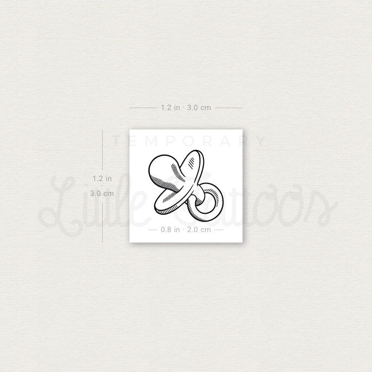 Baby Pacifier Temporary Tattoo - Set of 3