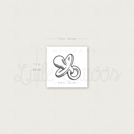 Baby Pacifier Temporary Tattoo - Set of 3
