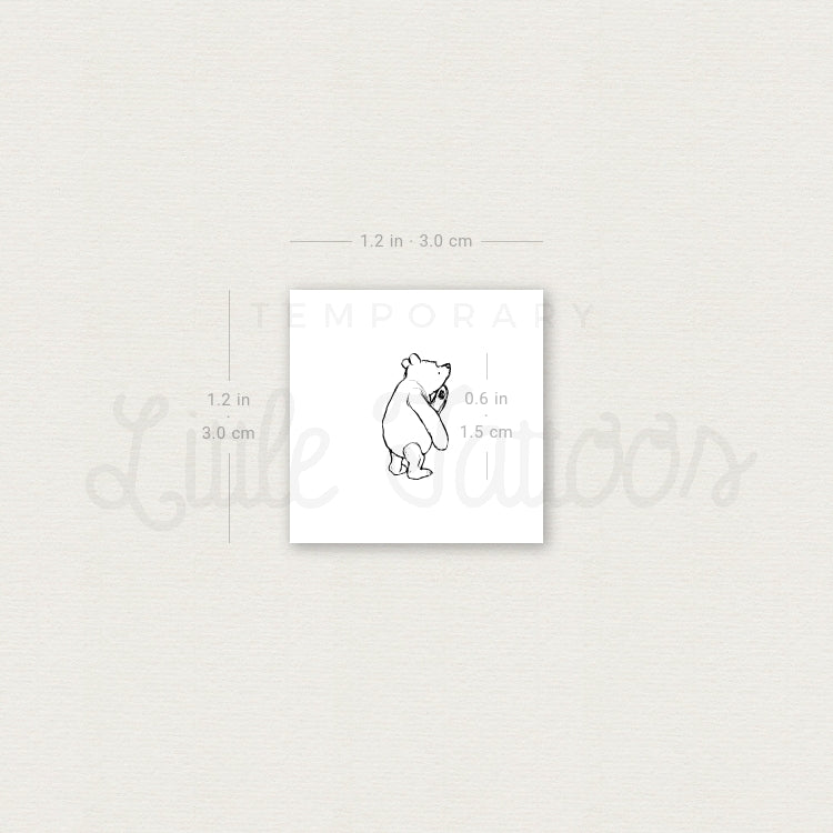 Tatuaje temporal pequeño de Winnie the Pooh (juego de 3)