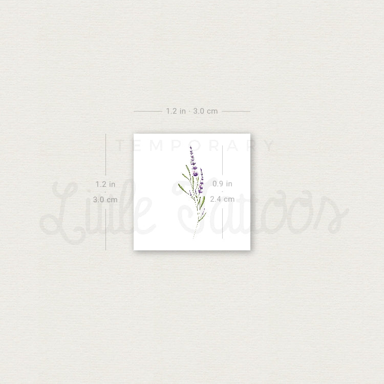 Small Lavender By Mini Lau Temporary Tattoo - Set of 3