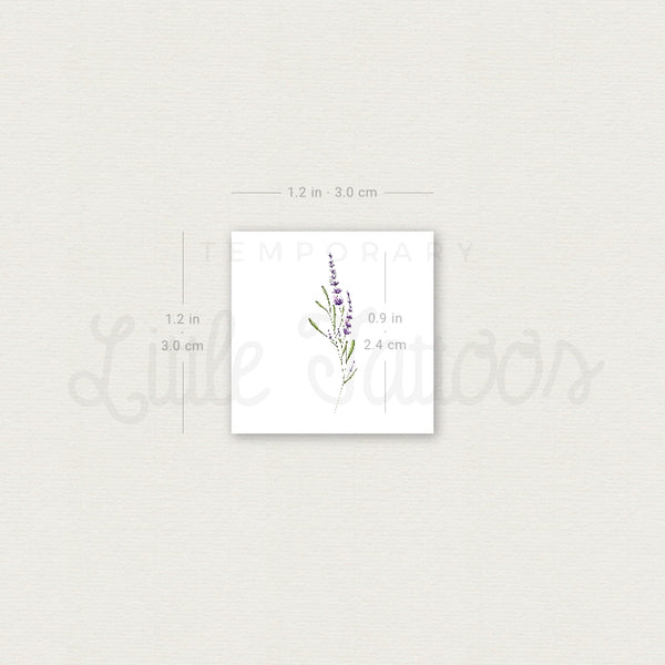 Small Lavender By Mini Lau Temporary Tattoo - Set of 3