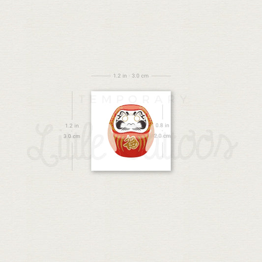 Daruma Doll Temporary Tattoo - Set of 3