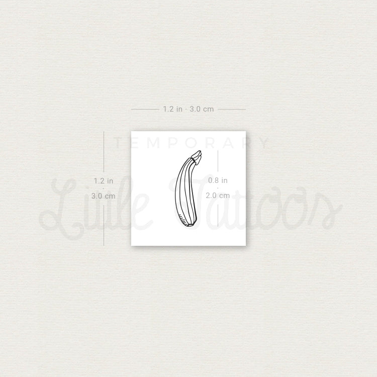 Zucchini Temporary Tattoo - Set of 3