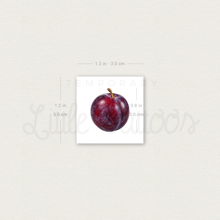 Plum Temporary Tattoo - Set of 3