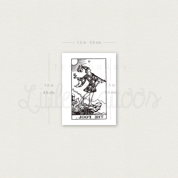 Little The Fool Tarot Card Temporary Tattoo - Set of 3