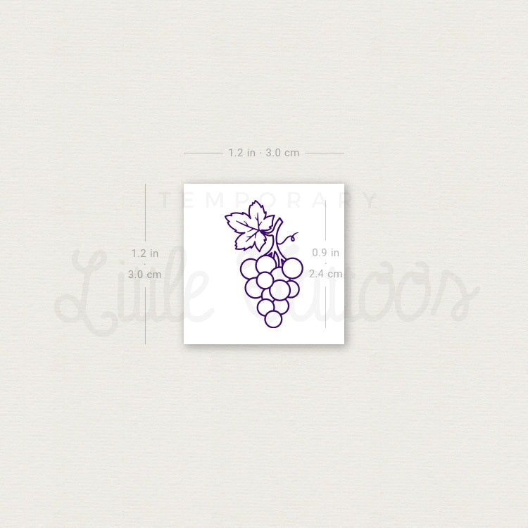 Grapes Temporary Tattoo - Set of 3
