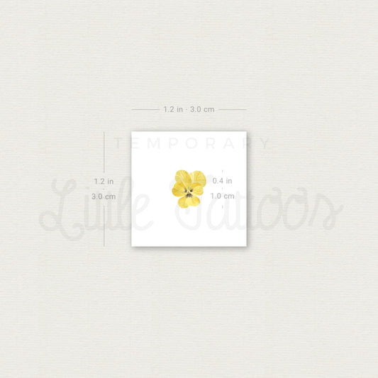 Tatuaje temporal de pensamiento amarillo pequeño (juego de 3)