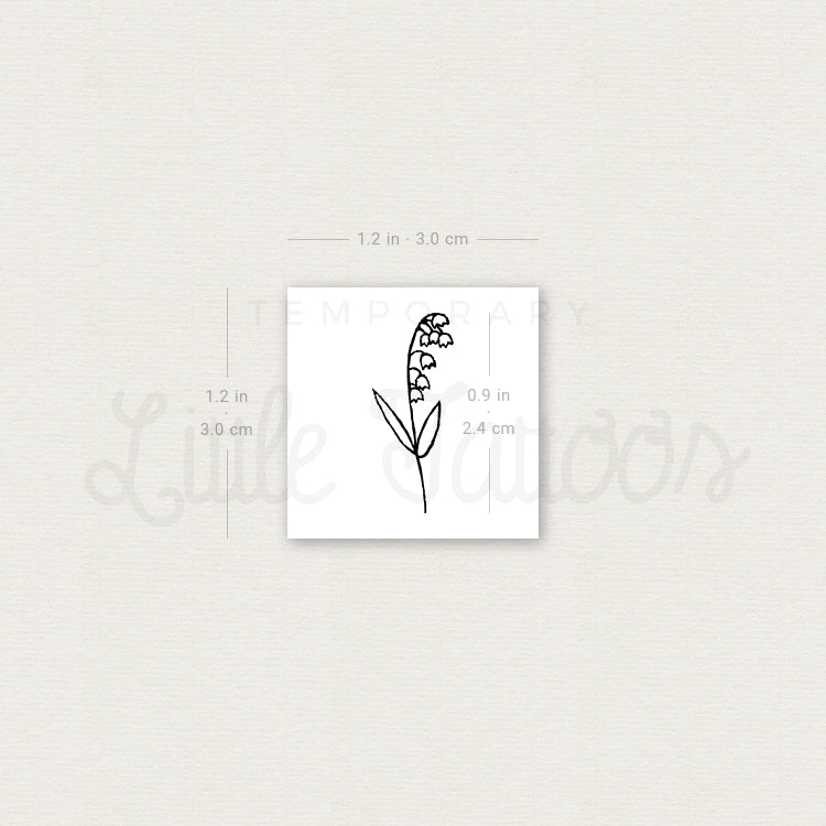 Minimalist Lily Of The Valley Temporary Tattoo - Set of 3