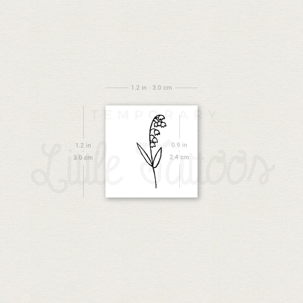 Minimalist Lily Of The Valley Temporary Tattoo - Set of 3