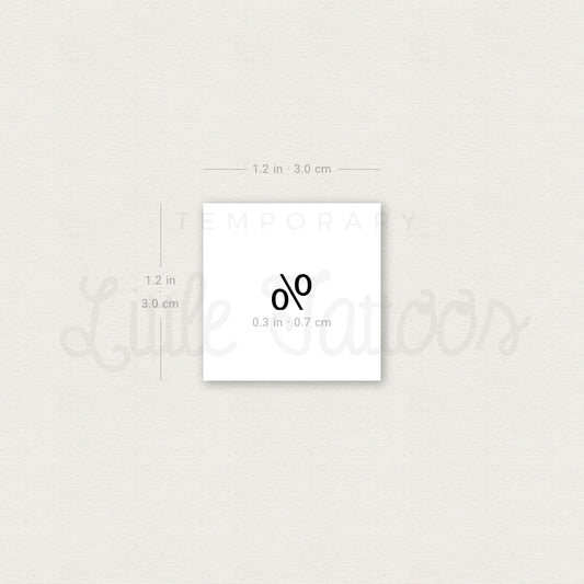 Percentage Sign % Temporary Tattoo - Set of 3