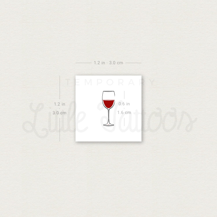 Tatuaje temporal de copa de vino tinto (juego de 3)