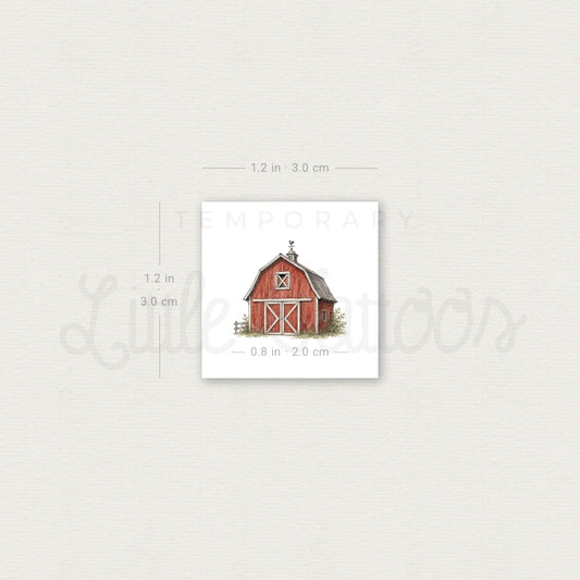 Barn Temporary Tattoo - Set of 3