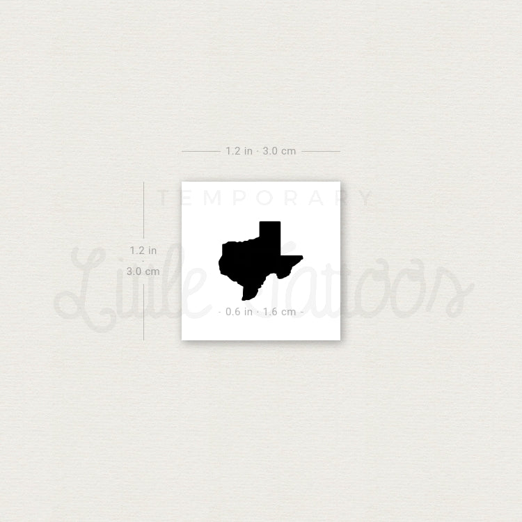 Tatuaje temporal del mapa de Texas (juego de 3)