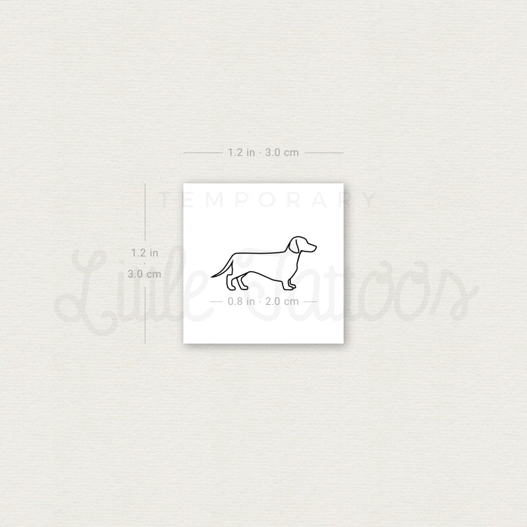Dachshund Temporary Tattoo - Set of 3