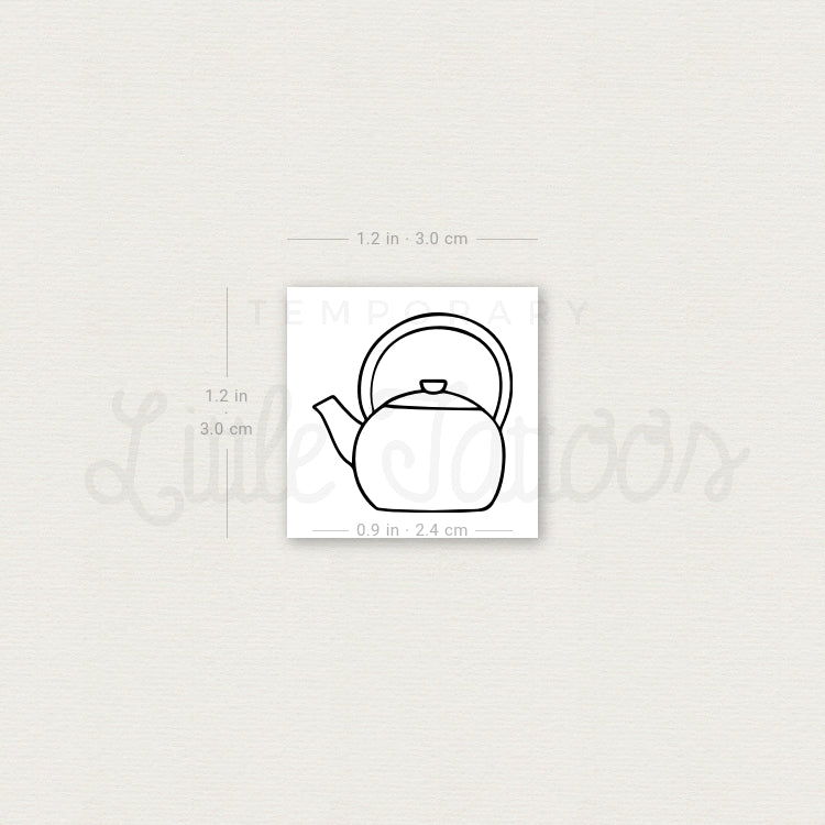 Japanese Teapot Temporary Tattoo - Set of 3