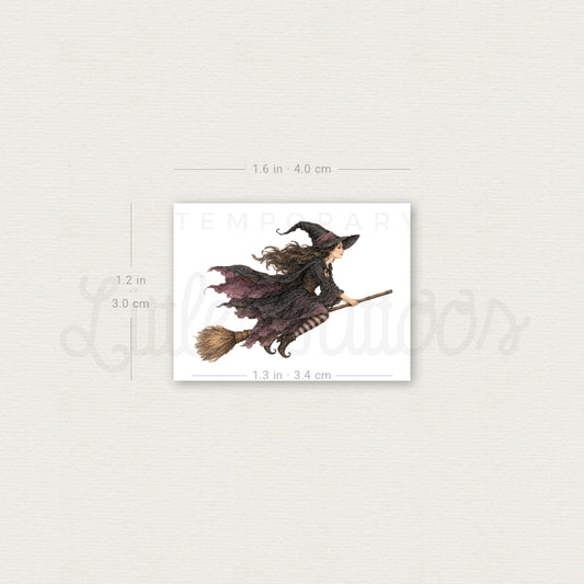 Watercolor Witch Temporary Tattoo - Set of 3