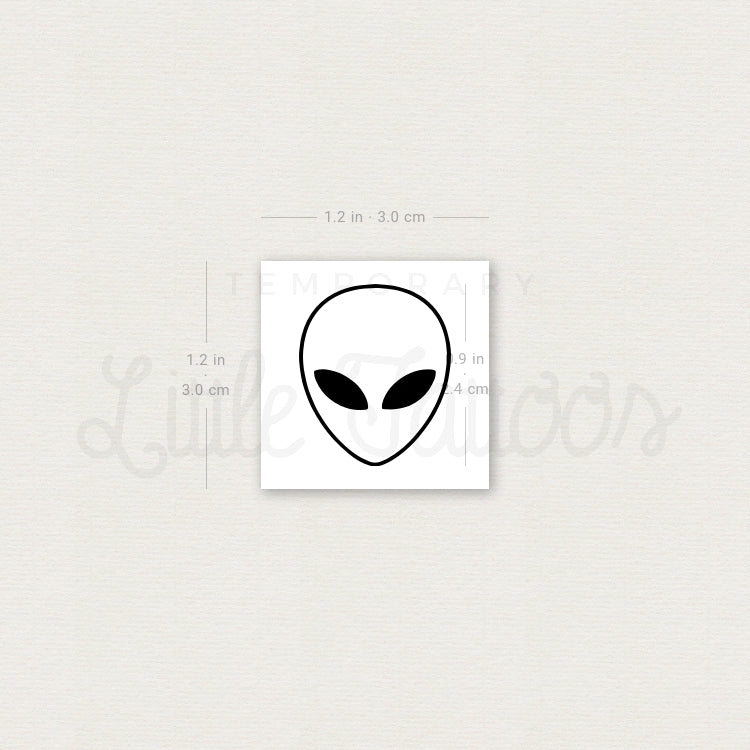 Alien Head Temporary Tattoo - Set of 3