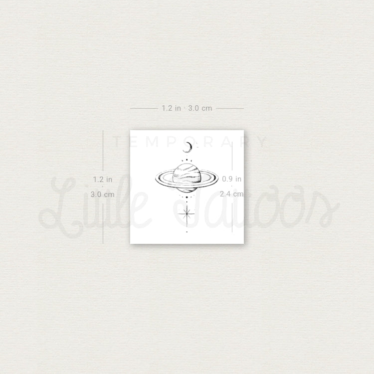Saturn By Stefano Mazza Temporary Tattoo - Set of 3