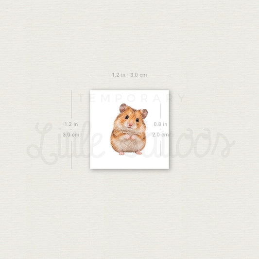 Watercolor Hamster Temporary Tattoo - Set of 3