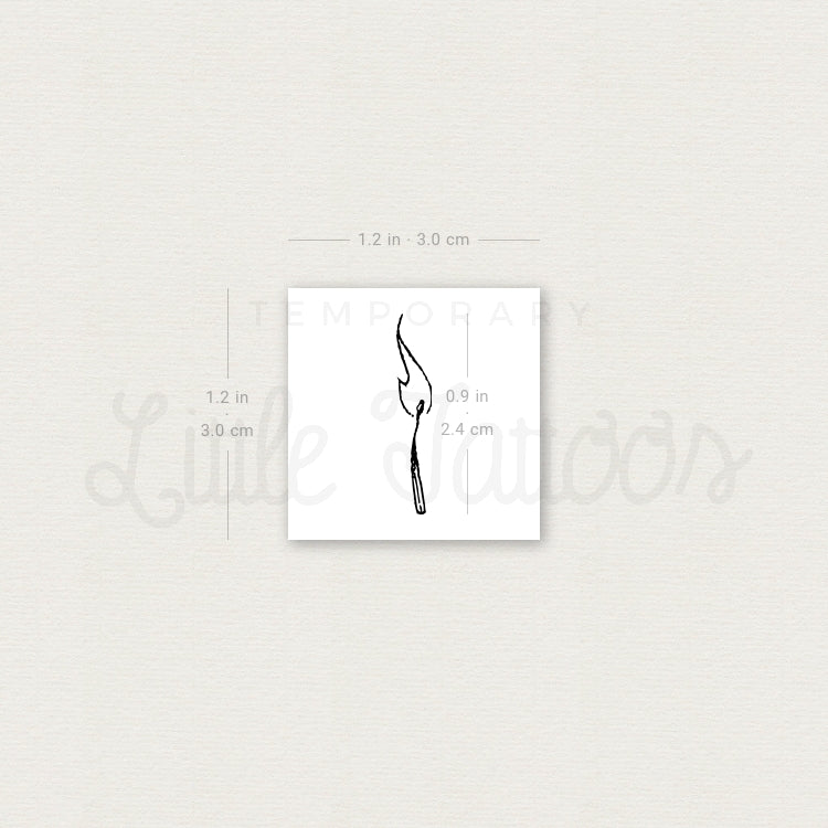 Burning Matchstick Temporary Tattoo - Set of 3