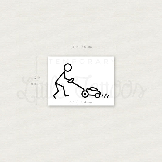 Lawn Mower Temporary Tattoo - Set of 3