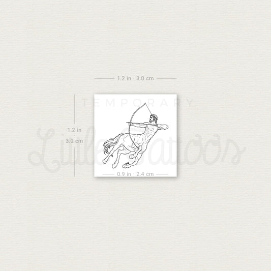 Fine Line Centaur Temporary Tattoo - Set of 3