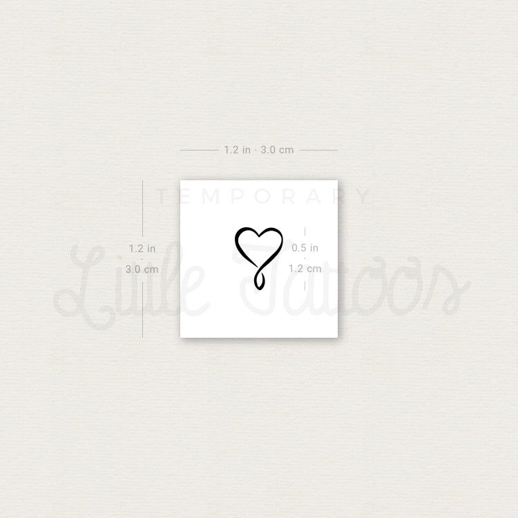 Tiny Heart Infinity Temporary Tattoo - Set of 3