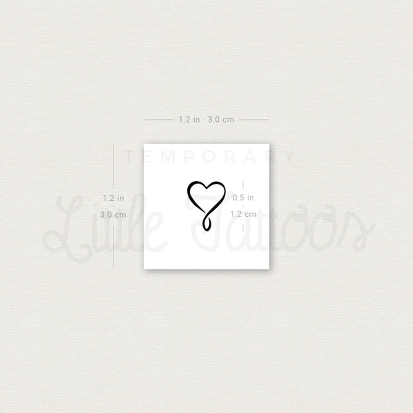 Tiny Heart Infinity Temporary Tattoo - Set of 3