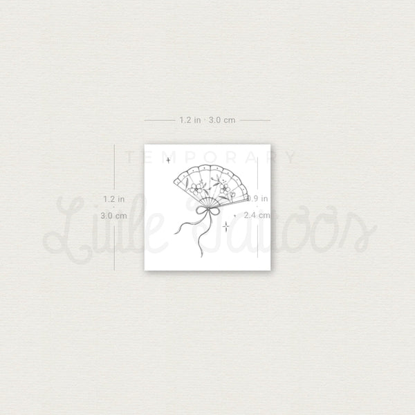 Little Hand Fan Temporary Tattoo By Stefano Mazza - Set of 3