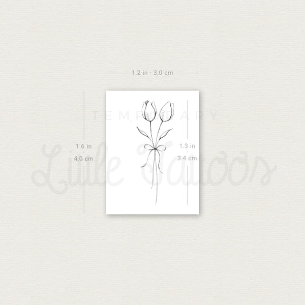 Tulip Couple Temporary Tattoo By Stefano Mazza - Set of 3