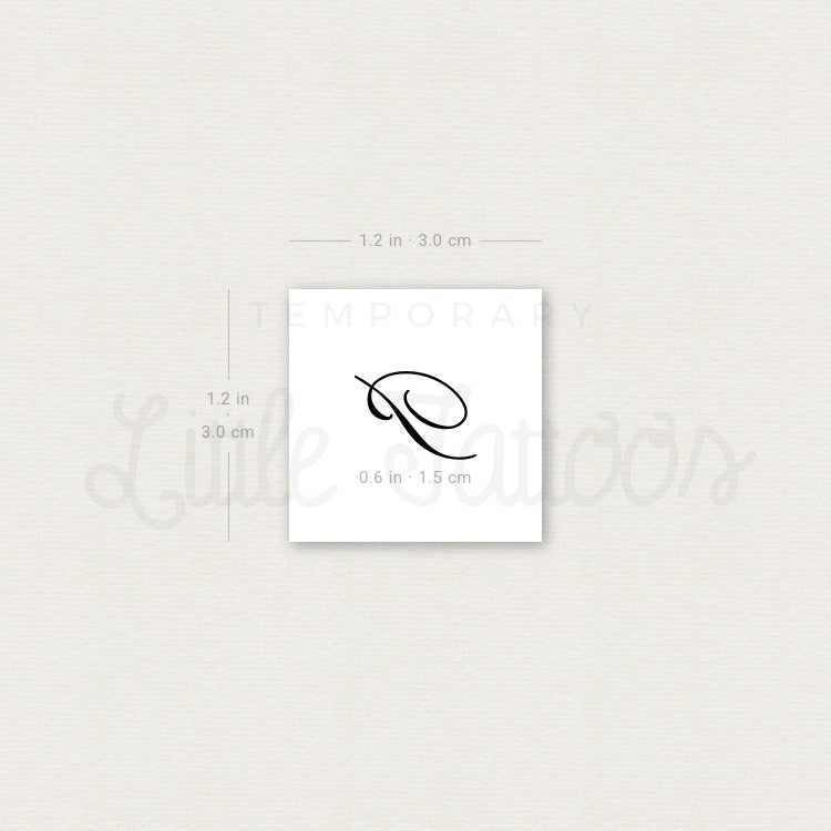 Cursive P Script Temporary Tattoo - Set of 3