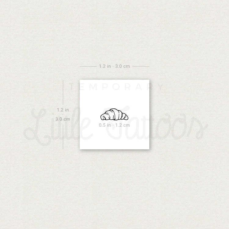 Tiny Croissant Temporary Tattoo - Set of 3