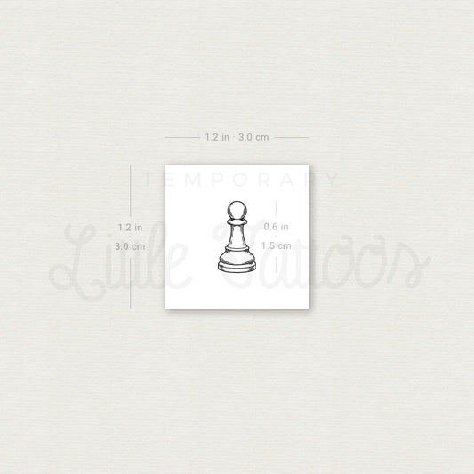 Chess Pawn Temporary Tattoo - Set of 3
