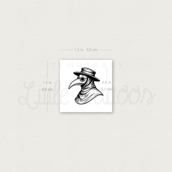 Plague Doctor Mask Temporary Tattoo - Set of 3