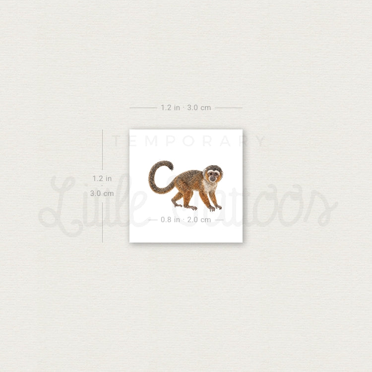 Titi Monkey Temporary Tattoo - Set of 3