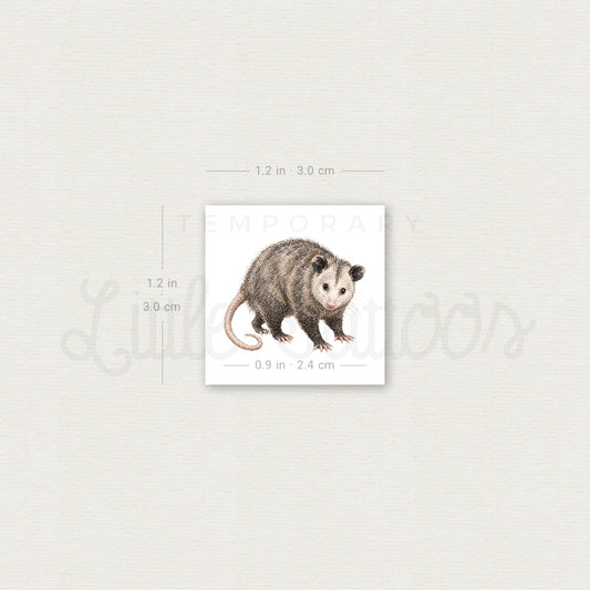 Opossum Temporary Tattoo - Set of 3
