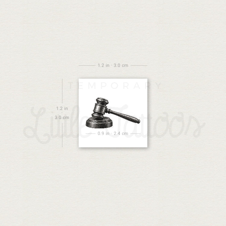 Gavel Temporary Tattoo - Set of 3