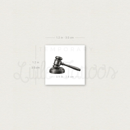 Gavel Temporary Tattoo - Set of 3