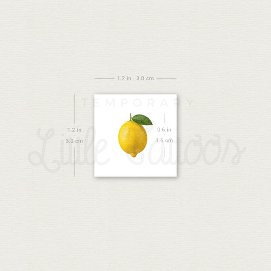 Realistic Lemon Temporary Tattoo - Set of 3