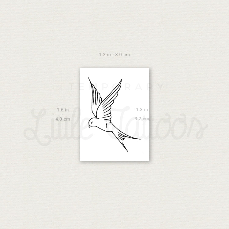 Swallow Temporary Tattoo By Marina Molist - Set of 3