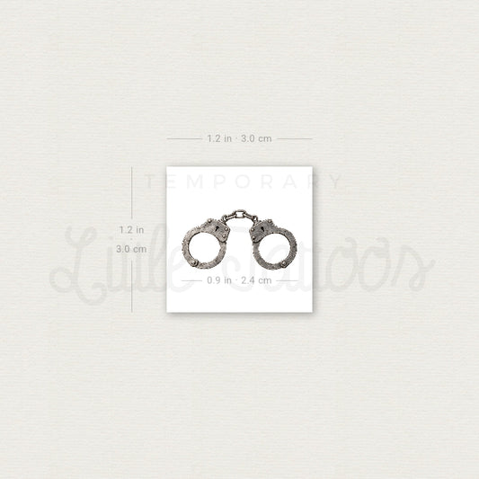 Handcuffs Temporary Tattoo - Set of 3