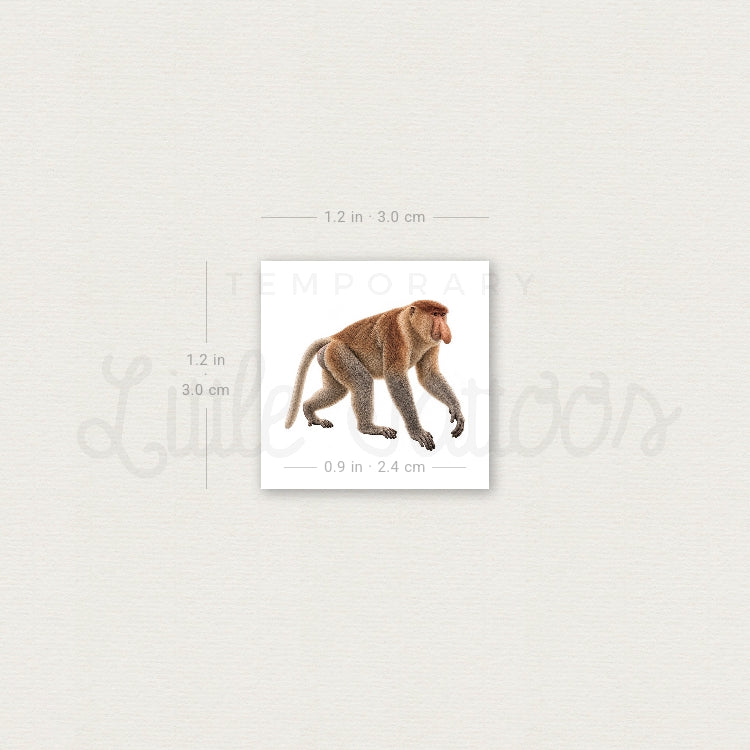 Proboscis Monkey Temporary Tattoo - Set of 3