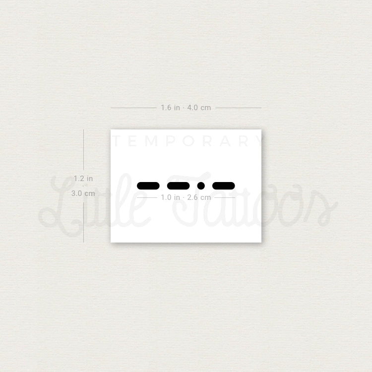 Morse Code Y Temporary Tattoo - Set of 3
