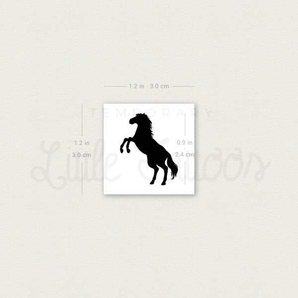 Standing Stallion Temporary Tattoo - Set of 3