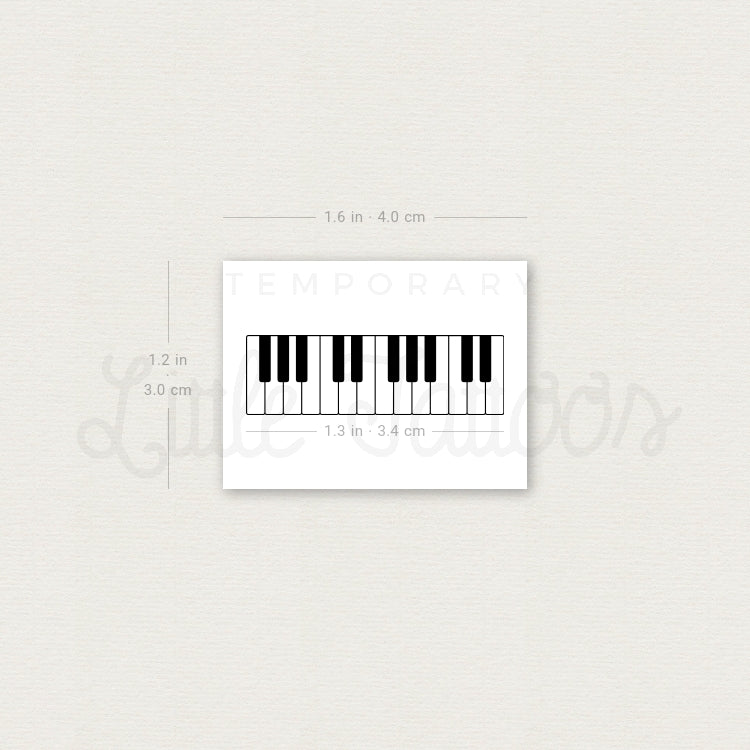 Piano Keys Temporary Tattoo - Set of 3