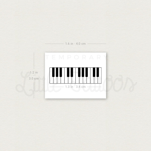 Piano Keys Temporary Tattoo - Set of 3