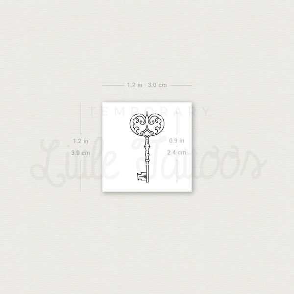 Vintage Key Temporary Tattoo By Marina Molist - Set of 3