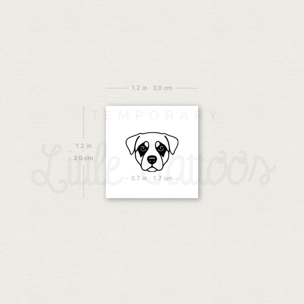 Rottweiler Face Temporary Tattoo - Set of 3
