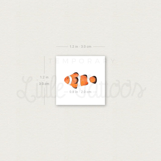 Clownfish Temporary Tattoo - Set of 3