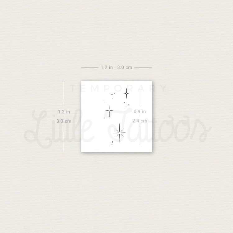 Sparkling Stars Temporary Tattoo By Stefano Mazza - Set of 3